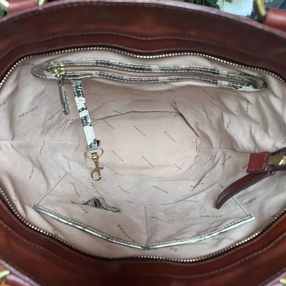 Brahmin RARE Limited Edition Jessie Vintage Copacabana Metallic Leather Tote